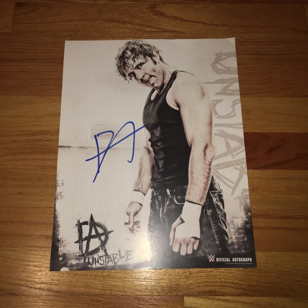 AUTHENTIC WWE Signed Dean Ambrose Poster